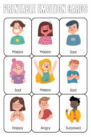 This emotion chart includes a list of feelings from a to z with feeling faces for each emotion. 10 Best Printable Emotion Cards Printablee Com