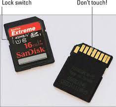 How to unlock a write protected sd card · locate the small switch on the side of the sd card · slide the switch up towards the end with the . How To Use Memory Cards With Your Nikon D5200 Dummies