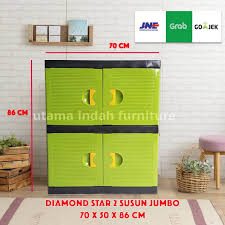 Pada lemari es 2 pintu juga telah di lengkapi dengan forest free yang berfungsi untuk mencegah penebalan bunga es pada freezer sehingga akan meskipun teknologi yang di terapkan pada kulkas 2 pintu ini cukup canggih namun tetap tidak membuat boros daya listrik, bahkan untuk lemari es. Jual Lemari Plastik Murah Susun 2 Ukuran Jumbo Bukan Mini Jakarta Barat Utama Indah Online Tokopedia