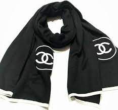 Ad Ebay Url Authentic Chanel Logo Print Cashmere Scarf Shawl With Cc Logos Cashmere Scarf Scarf Scarf Material