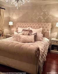 Floral Cascade Damask Wall Stencil Bedroom Vintage Wall Decor Bedroom Bedroom Decor