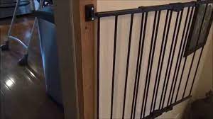 Baby Gate Install Top Of Stairs Against Iron Rail Youtube