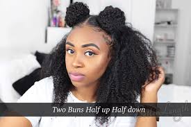 One of the biggest benefits of half up hairstyles (on natural curly hair) is that they are so quick to create and in most cases don't require a visit to the salon. Top 4 Quick And Easy Bun Hairstyles For Back To School Betterlength Hair