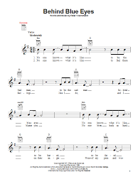 Strum down through these first couple of chords. The Who Behind Blue Eyes Sheet Music Notes Chords Download Pop Notes Ukulele Pdf Print 154789