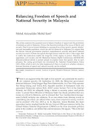 Get a verified expert to help you with freedom of speech and expression in malaysia. Pdf Balancing Freedom Of Speech And National Security In Malaysia