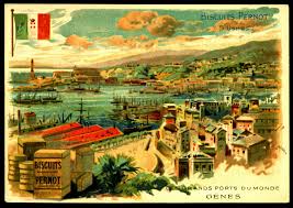 French Tradecard The Port Of Genoa Genoa Port Vintage Advertisements
