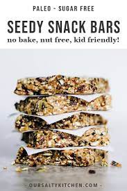 Nut Free Paleo Bars No Bake Our Salty Kitchen Recipe Paleo Snacks Bars Paleo Fruit Paleo Snacks