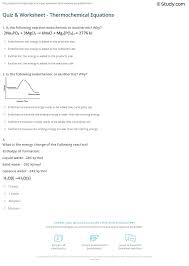 Explain how they differ from each other. Quiz Worksheet Thermochemical Equations Study Com