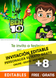 28,000+ vectors, stock photos & psd files. 8 Free Ben 10 Birthday Invitations For Edit Customize Print Or Send Via Whatsapp Fiestas Con Ideas