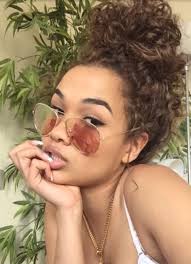 Pretty Messy Bun Curly Hair Curly Bun Hairstyles Curly Hair Styles