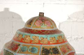 The camel skin lamp is a very important handicraft item of multan city, in this the skin of camel wash washed,than clean and than shaped as desired,after being shaped the lamp was painted with it is also used for making many types of decorative items these item look very beautiful. Camel Skin Lamp At 1stdibs