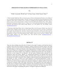 Freedom of speech and democracy in. Pdf Freedom Of Religious Expression In Malaysia