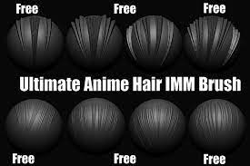Ultimate Anime Hair Imm Curve Brush On Cubebrush Co Anime Hair Zbrush Hair Hair