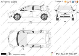 Toyota Prius C Vector Drawing