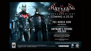 The pack includes such costumes as: Batman Arkham Knight Gotham S Future Costume Pack Revealed Attack Of The Fanboy