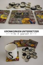 Kronkorken Upcycling Stylischer Getranke Untersetzer Kronkorken Basteln Mit Kronkorken Und Korken