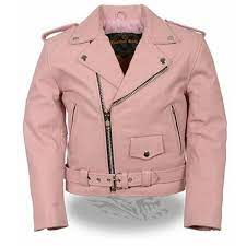 Milwaukee Classic Motorcycle Kids Girls Pink Leather Biker Jacket Pink Biker Jacket Biker Jacket Pink Leather Jacket