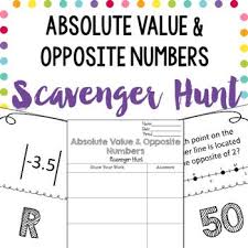 Free Scavenger Hunt Absolute Value Opposite Numbers Absolute Value Math Curriculum Middle School Math