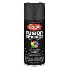 Krylon Fusion Rust Preventative Spray Paint In Flat Black For Ceramic Glass Metal Plastic Wood 12 Oz 55eg62 K02728007 Grainger
