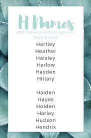 Names That Begin With H Names That Start With H H Names Abc Names Jess Because Baby Names Baby Names Names H Names