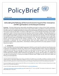 Download ps kenya's covid 19 response. Document Articulating The Pathways Of The Socio Economic Impact Of The Coronavirus Covid 19 Pandemic On The Kenyan Economy