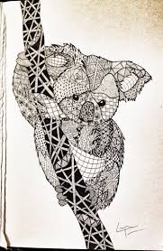 Cutesy Koala Find More And Follow Me At Www Facebook Com Telferzentangle Koala Drawing Animal Coloring Pages Aboriginal Art Australian