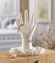 White Porcelain Decorative Hand Jewelry Stand Holder Functional Art Room Decor Jewelry Holder Jewelry Holder Organizer Hand Jewelry