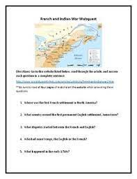 French And Indian War Webquest With Answer Key Webquest Answer Keys School Documents