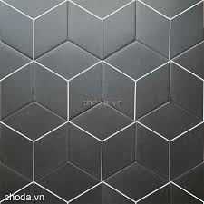 Gạch Lục Giác Đen Chỉ Trắng 8664 - Gạch Trang Trí - Chợ Đá