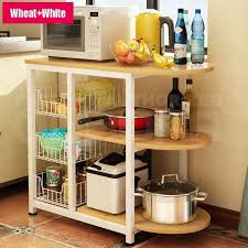 A tall cabinet with shelves at different heights makes it easy to store. Easy Kitchen Rack Utility Microwave Oven Stand Shelf Pot Pan Storage Cupboard Buy Kitchen Rack Storage Rack Kitchen Organizers Product On Alibaba Com