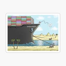 Boat stuck boat stuck boat stuck please comment if you know more about this meme's origins. 2021 Ever Given Ship Suez Canal Crisis Funny Sarcastic Sticker By Easternwisdom1 Redbubble
