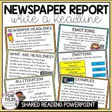 Newspaper headlines examples ks2 in ks2 pupils will learn about alliteration which can be used to great effect in newspaper headlines. Writing Newspaper Headlines Powerpoint Persuasive Writing Prompts Writing Rubric Persuasive Writing
