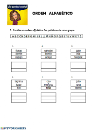 Orden Alfabetico Interactive Worksheet In 2020 Interactive Worksheets Workbook