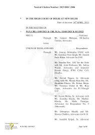 Neutral Citation Number: 2023:DHC:2806 * IN THE HIGH COURT OF DELHI AT NEW  DELHI Date of decision: 26 APRIL, 2023 IN THE MATTER