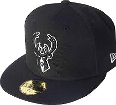 Milwaukee bucks hats & caps. New Era Milwaukee Bucks Black White Logo Cap 59fifty 5950 Fitted Nba Limited Edition Amazon De Bekleidung