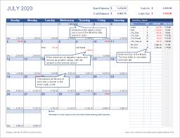 Monthly Budget Calendar Template