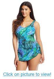 Maxine Of Hollywood Women S Plus Size Wide Strap Sarong One Piece Swimsuit Maxine Hollywood Womens Plus Size Wide St Plus Size Swimwear Swimwear Plus Size