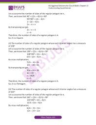 Each of the interior angles of a regular polygon is 140°. Ml Aggarwal Solutions For Class 8 Maths Chapter 13 Understanding Quadrilaterals Available In Free Pdf Download
