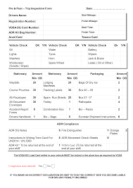 Vehicle Check Sheet Template Pre And Post Templates Trip
