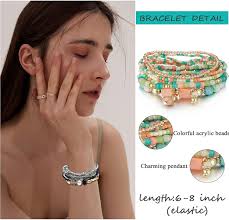 SAMOCO 9 Sets Bohemian Stackable Bead Bracelets for Women Stretch  Multilayered Bracelet Set Multicolor Jewelry, Zinc, no gemstone :  Amazon.co.uk: Fashion