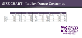 Dress4dance Size Charts
