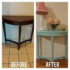Bombay Co Accent Table Refinished In Homemade Chalk Paint Using Valspars Sea Kiss And Finished W Dark Clear Wax Distress Diy Furniture Home Decor Home Diy