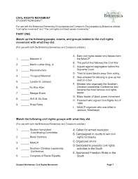 Civil Rights Movement Worksheet Answers Worksheet List