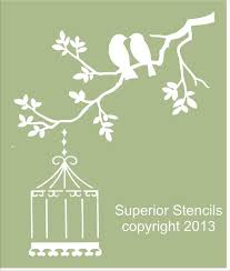 Bird On Tree Branch Stencil Two Birds On Branch Stencil Reusable Stencil 7 Sizes Available Create Springs Signs Stencil De Pajaro Disenos De Plantilla Plantillas De Pintura