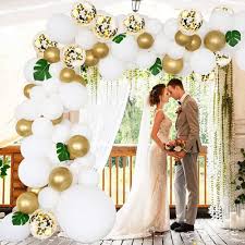 Sigue con nosotros nuestros nuevos cambios de imagen. Decoracion Boda Globos Kit Guirnalda Blanco Y Oro Mercado Libre