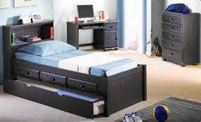 Little boy brother play on the bed wearing pajamas. Boy Kids Bedroom Furniture Novocom Top