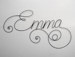 Emma Arabesques Customizable Wire Name Baby Child Name Child Bedroom Wall Decoration Door Plate Gift Idea Prenom Fil De Fer Fil De Fer Decoration Murale Chambre