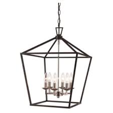 Trans Globe Lighting 10266 Pc Bk Polished Chrome Black Lacey 6 Light 16 Wide Taper Candle Chandelier Lightingdirect Com