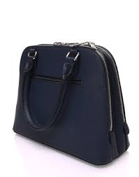 La bandoulière est réglable et amovible. Petit Sac A Main Bleu Marine Arrondi A Doubles Compartiments