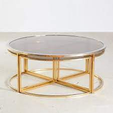 Rated 4.5 out of 5 stars. Golden Framed Round Glass Coffee Table And Nesting Tables Set 1960s Set Of 5 For Sale At Pamono